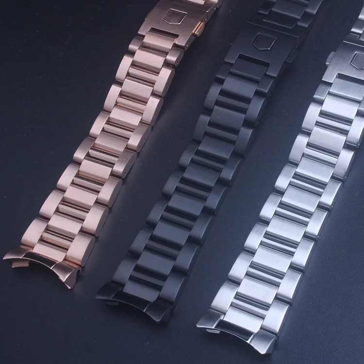 22 мм серебристый черный Высокое качество 316 нержавеющая сталь часы браслет ремешок для(подходит) TAG HEUER CARRERA