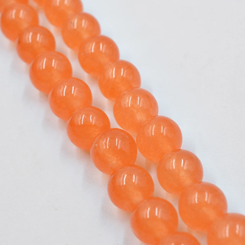 

Free Shipping Natural Stone Orange Color Jades Round Loose Beads 4 6 8 10 MM Pick Size for Jewelry Making Diy Bracelet Necklace