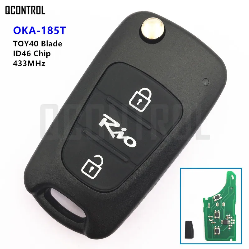 

QCONTROL 433MHz Car Remote Key for KIA Rio OKA-185T CE0682 PCF7936 Immobilizer TOY40 Key Blade