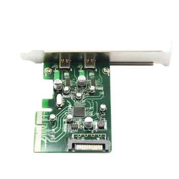 

PCI-E 4x Express to USB 3.1 Type C USB-C Dual Port Add on Expansion Card Adapter 10 Gbps