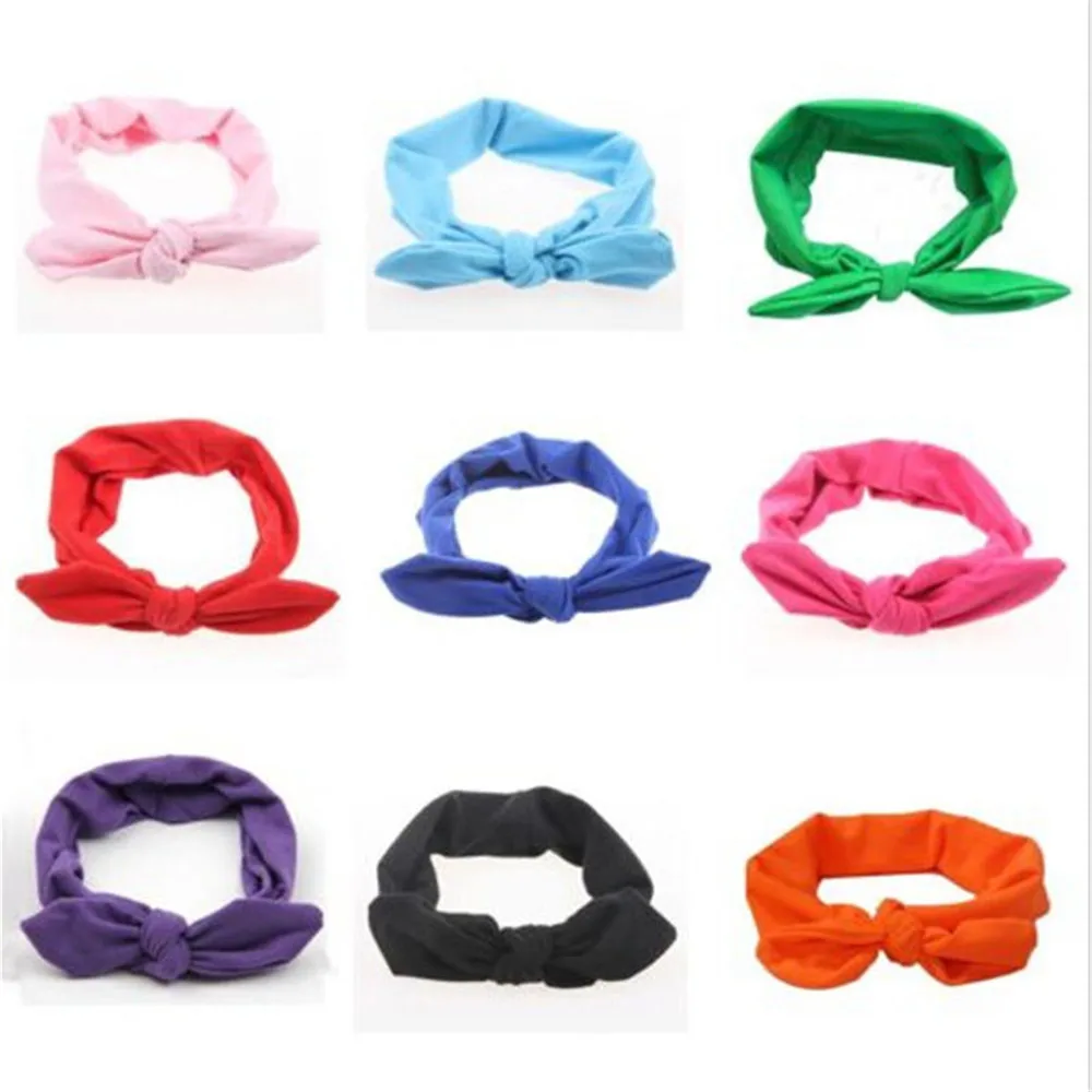 

Women Fashion Elastic Stretch Plain Rabbit Bow Style Hair Band Headband Turban HairBand hair Ornament accessories