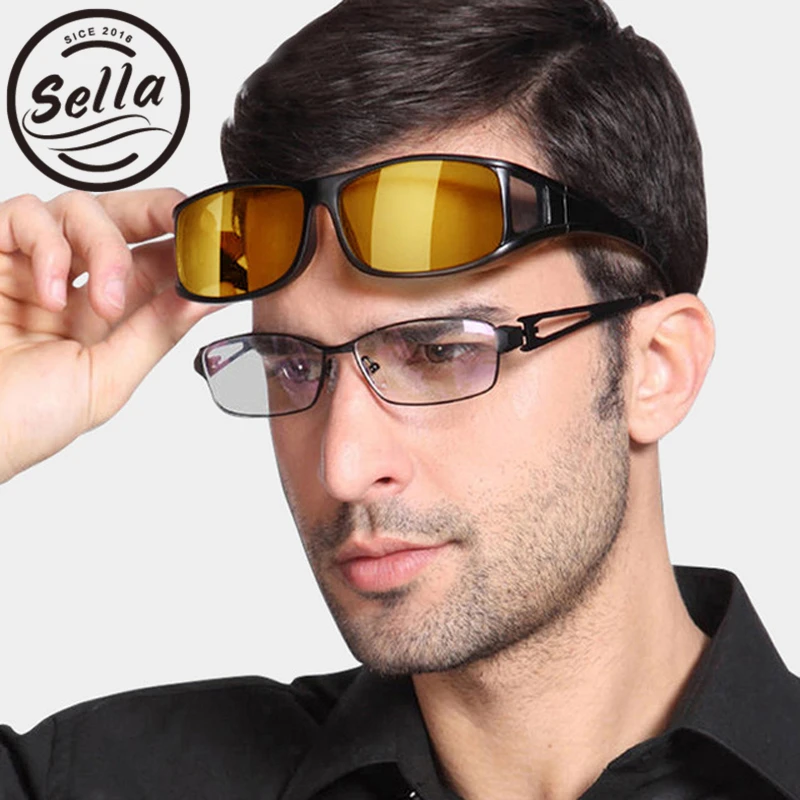 

Sella Men Women HD Polarized Night Vision Glasses for Glare-Free Driving Use Wind Proof Goggle Over Prescription Glasses Outdoor