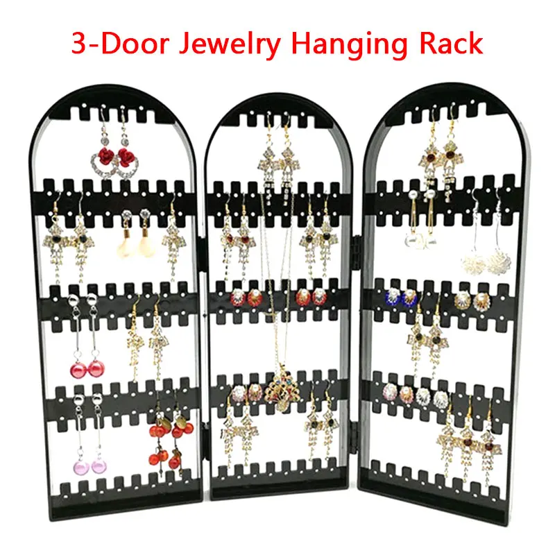 Jewelry Show 3 Doors Plastic Accessories Home Bracket Earring Jewelry Store Standholder Jewelry Rack Earrings Frame Jewelry Show 3 Doors Plastic Accessories Home Bracket Earring Jewelry Store Standholder Jewelry Rack Earrings Frame