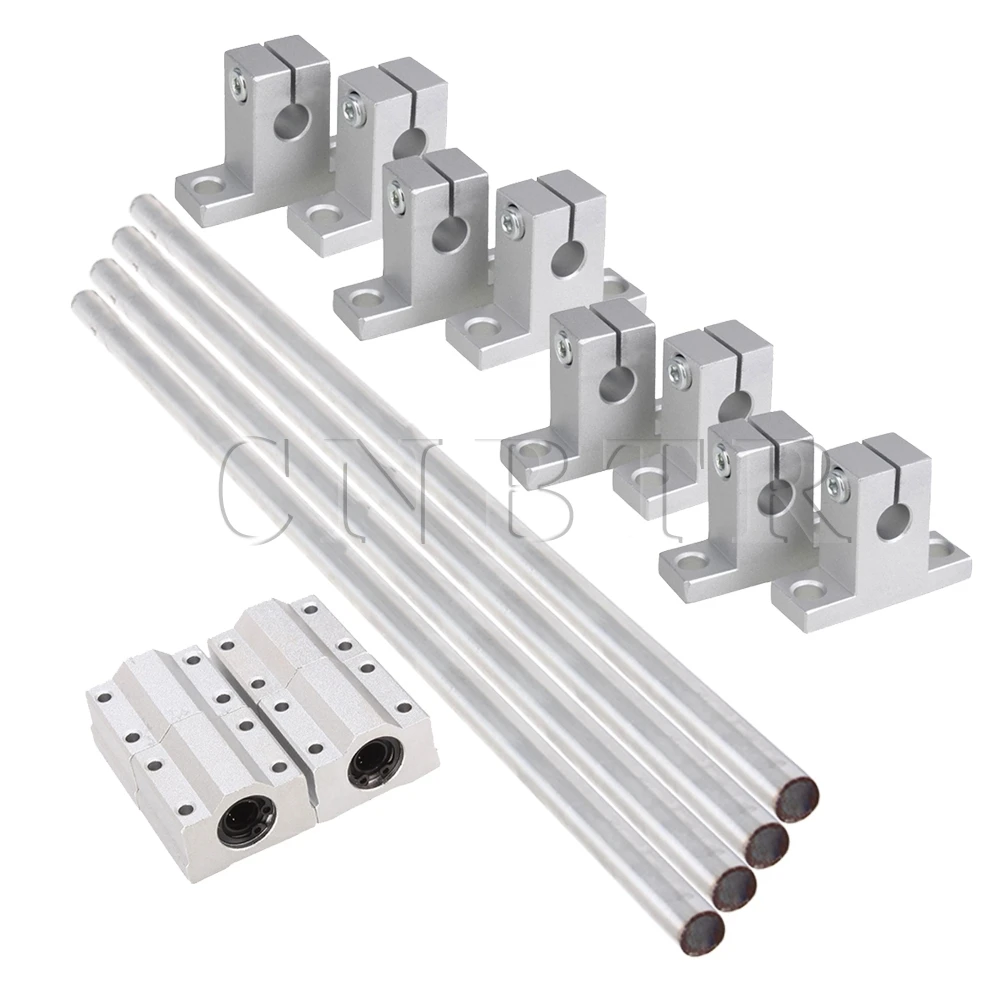 

16x CNBTR 8mm Dia Linear Ball Bearing Rail Guide Support 30cm Optical Axis