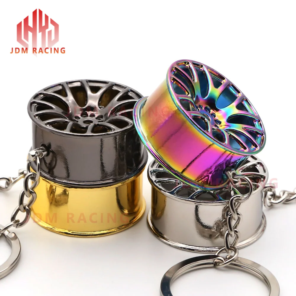 Car Accessories Key Chain Keyrings Keychain Wheel Hub Keyring for Metal