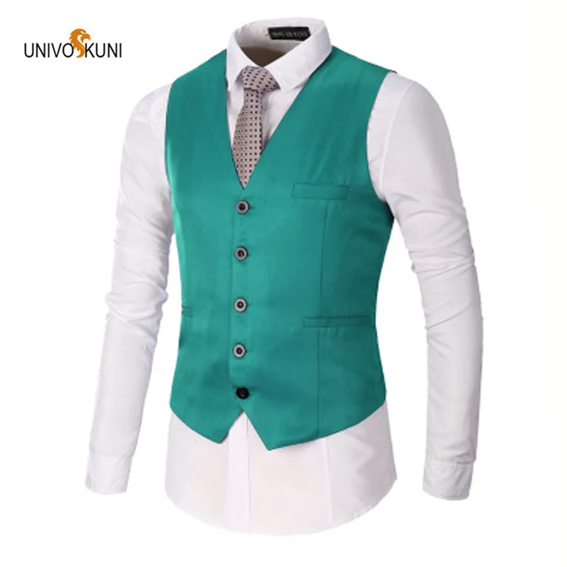 

UNIVOS KUNI 2019 Large size men's Korean version of the slim men's vest business casual vest jacket size M-3XL WYR27