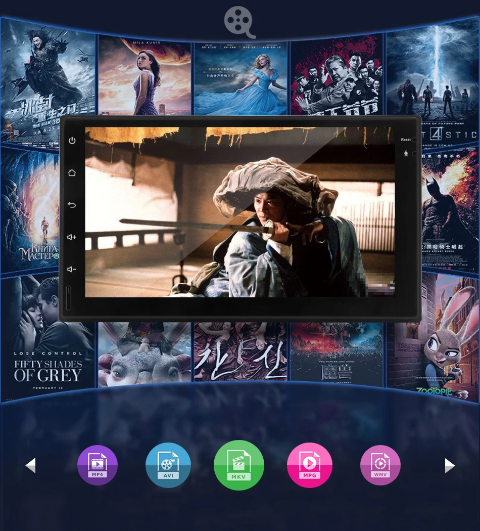 Clearance Jansite 7" 2 din Car Radio MP5 Android 8.1 player HD 1080P Digital Touch screen mirror + Bluetooth Car Stereo with microphone 6