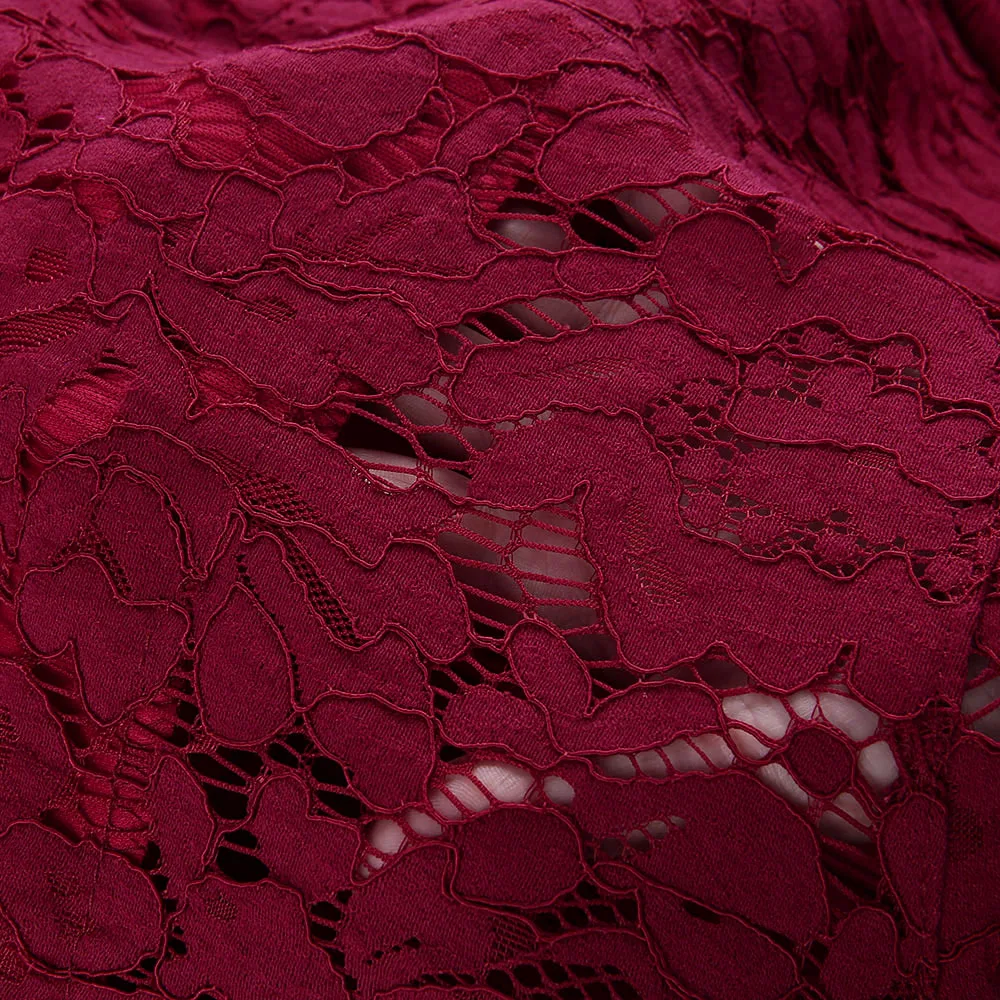 FEIBUSHI Elegant Wedding Party Lace dresses women Black Retro Tunic Slim Work Business Casual Party Bodycon Pencil Dress