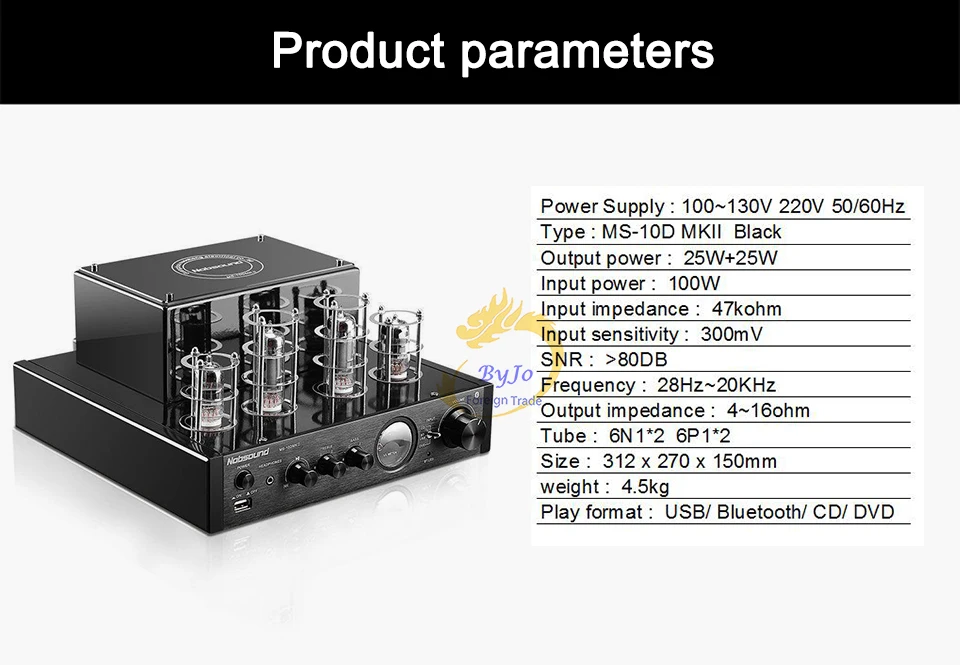 Nobsound MS-10D MKII MS-10D MKIII ламповый усилитель аудио мощности вакуумный ламповый усилитель Bluetooth усилитель 110 В или 220 В