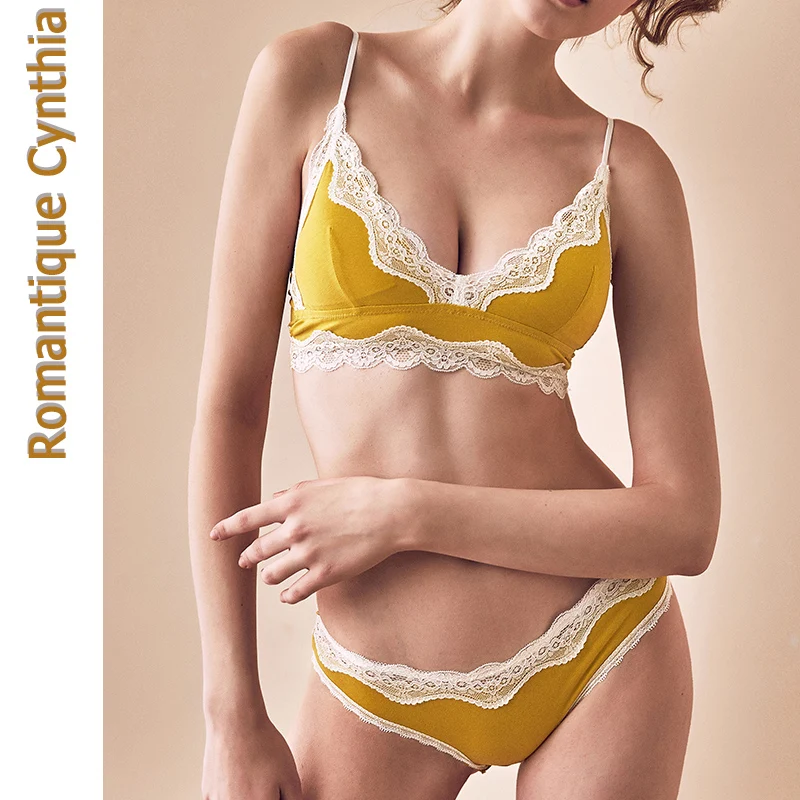 Треугольная Беспроводная Бралетт набор тонкое хлопковое нижнее белье дышащий