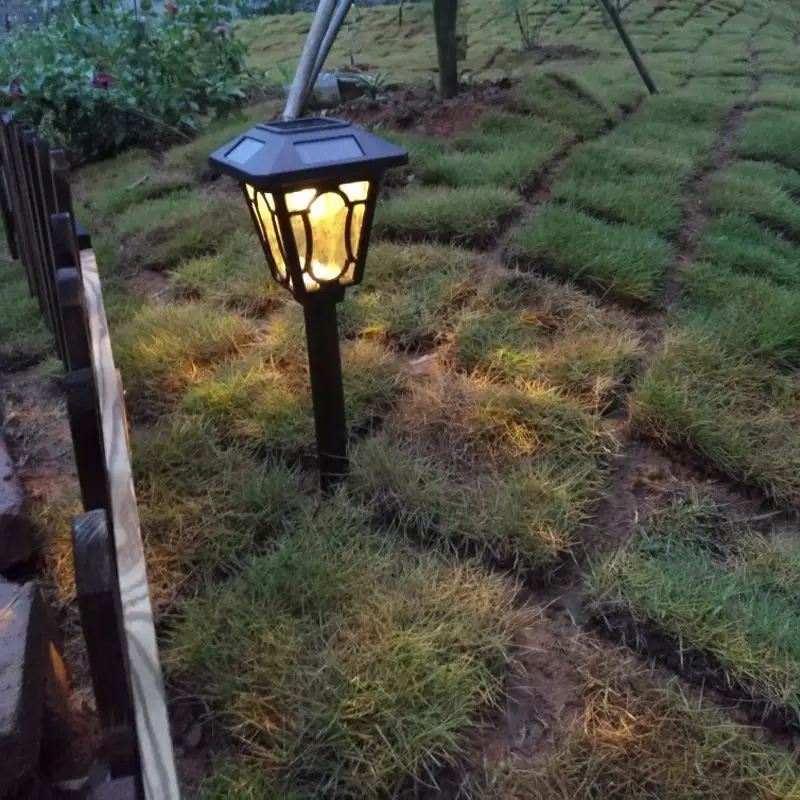 Столб светодиодный солнечные светильники для сада Газон лампа для дорожек кофе алюминиевый корпус светодиодный сад Солнечный свет-пешеходный переход