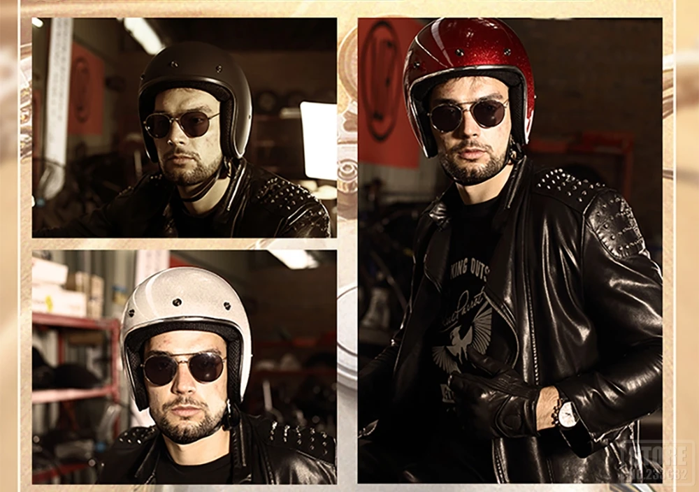 AMZ мотоциклетный шлем, Ретро стиль, мотоциклетный шлем с открытым лицом, летний мужской шлем, мотоциклетный шлем с внутренним солнцезащитным козырьком в горошек