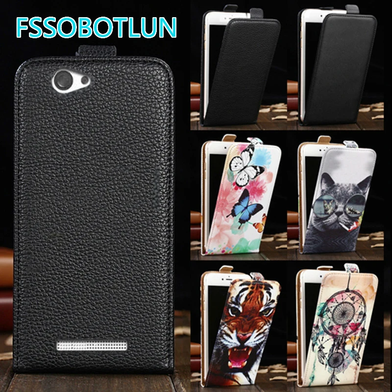 

FSSOBOTLUN For Wileyfox Spark X Case Quality Cartoon Painting Pu Leather vertical phone bag flip up and down PU Leather Cover