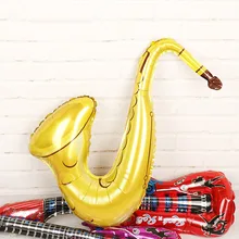 1 шт. мультяшная гитара саксофон фольгированные шары музыкальная тема карнавальные вечерние принадлежности надувные водушные шары Детские игрушки воздушный шар на день рождения