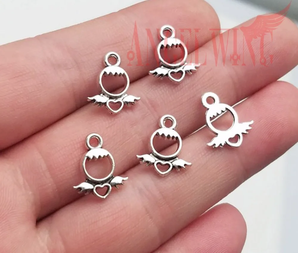 

100pcs/lot--14x12mm, angel chams,Antique silver plated angel charms,DIY supplies,Jewelry accessories