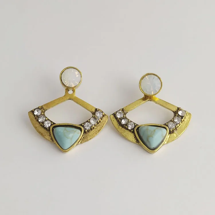 

American fashion LanZhi sea wish cross-border hot style jewelry wholesale is simple and easy ms fan pendant earrings