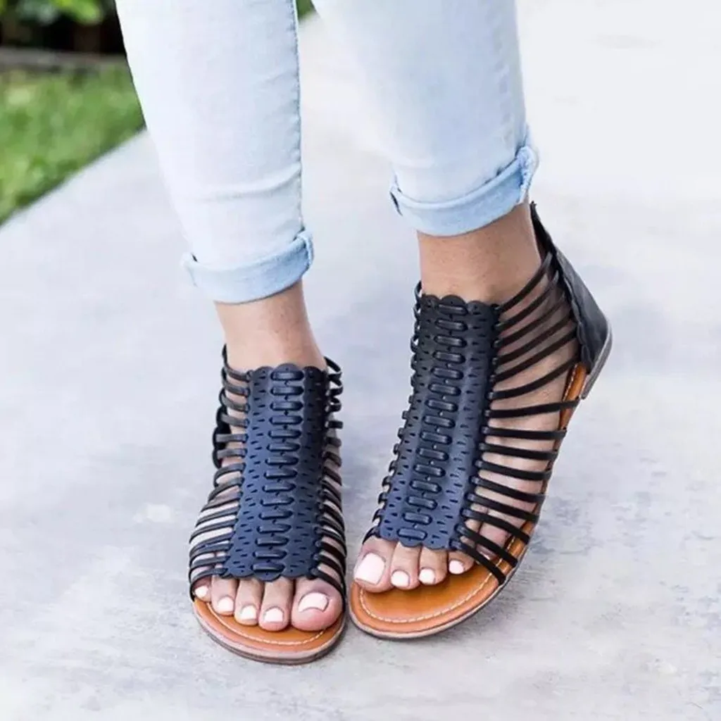 Летние пикантные женские босоножки на высоком каблуке, Украшенные бусинами; женские модные сандалии в римском стиле на плоской подошве с открытым носком; повседневная обувь;#89