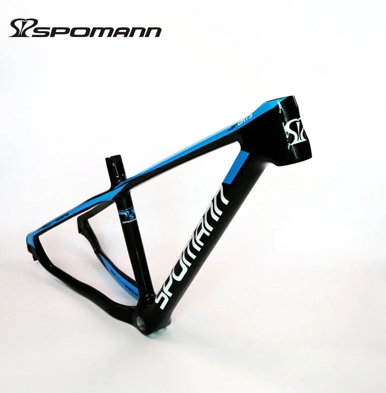 Discount New SPOMANN 27.5*15/17/19" inch Mountain bike UD full carbon fibre thru axle bicycle frames MTB 27.5er parts+headsets Free ship 2