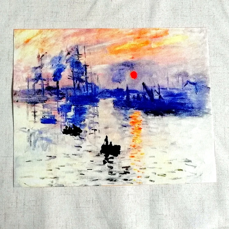 ZENGIA Monet картина маслом холст ткань для лоскутного шитья для кошелька ностальгия и ретро восхода солнца