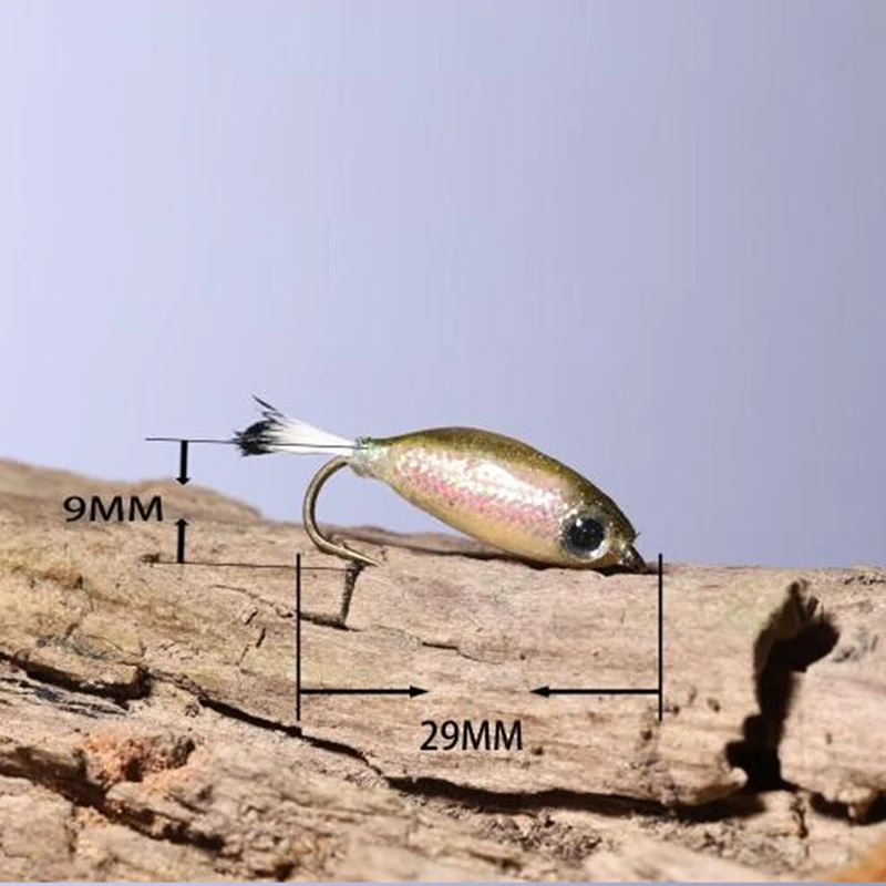 Fly Fishing Lure Fish Bait Sinking Wet Flies for Carp Bass Salmon Fishing with Mustard Hook