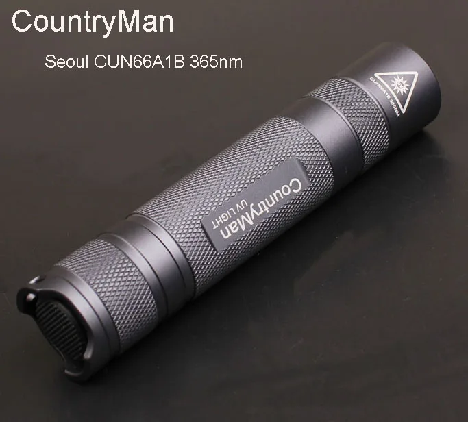 

CountryMan led UV 365nm flashlight mini,3WSeoul in side 7135*2 one 100% mode,zwb2 filter installed Fluorescent agent detection