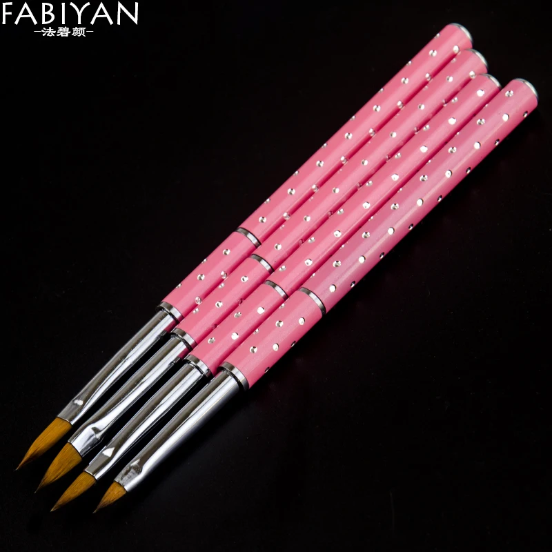 

Nail Art Painting Pen Brush Metal Rhinestones Handle Crystal Carving Manicure Tools Drawing UV Gel Polish Acrylic Builder Tips