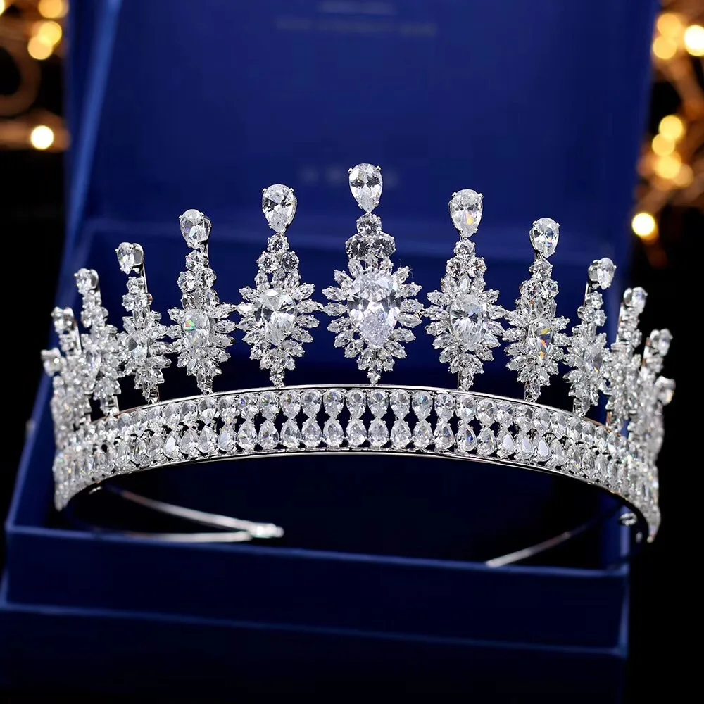 Тиара с полным покрытием из фианита винтажная циркониевая корона диадема