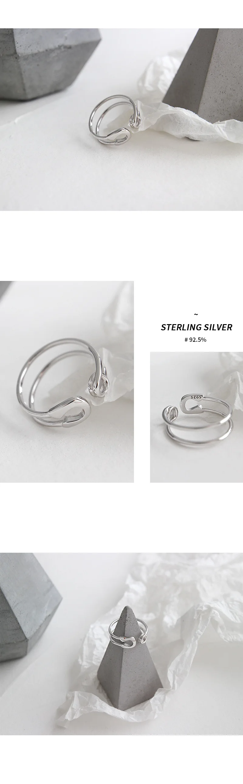 SHANICE S925 стерлингового серебра Открытые Кольца для женские булавки для воротника форма тайское серебряное кольцо на палец для вечеринки Подарки