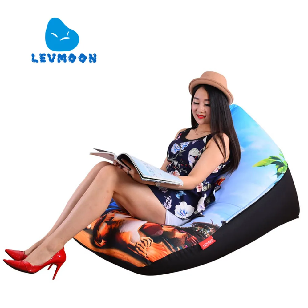 cheap LEVMOON Beanbag Sofa Chair Birds Seat zac Shell Comfort Bean Bag Bed Cover Without Filler Cotton Indoor Beanbag Lounge Chair