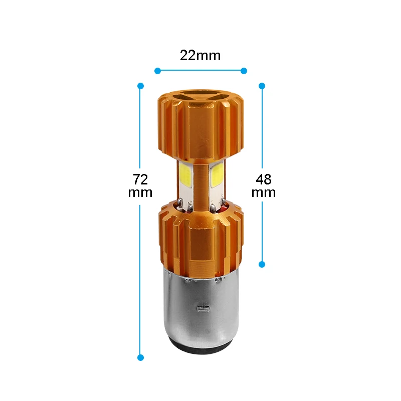 HYZHAUTO 1 шт. H6 BA20D светодиодный фонарь для мотоцикла 2000LM 3COB мото Лампа мотоцикл ATV Скутер светодиодный налобный фонарь белый 12-30 в