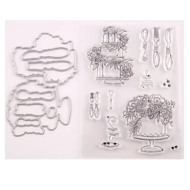 

Flower Seal Stamp With Cutting Dies Stencil Set DIY Scrapbooking Embossing Photo Album Decorative Paper Card Craft Art Handmade