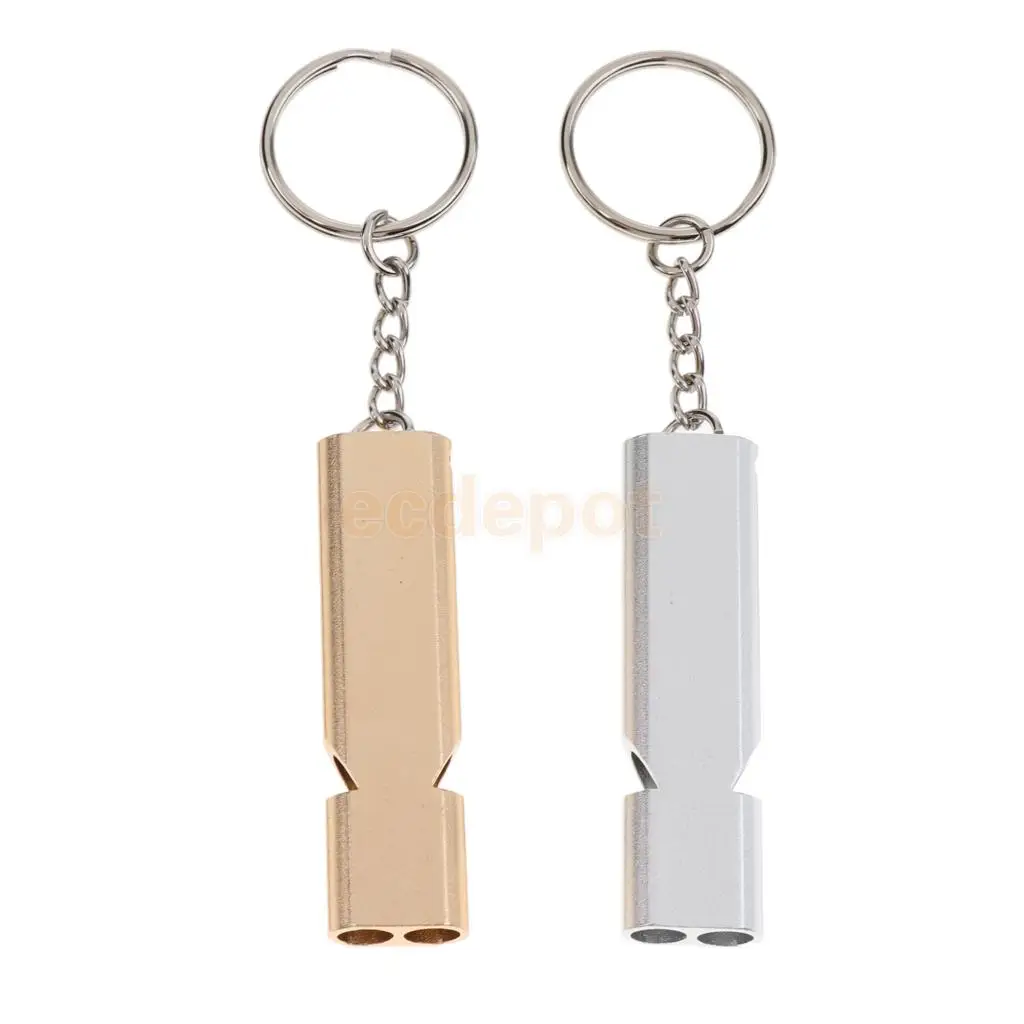 2Pcs Outdoor Double Tube Emergency Survival Whistles for BIrd Parrot Dog Pet Training ( Random Color )