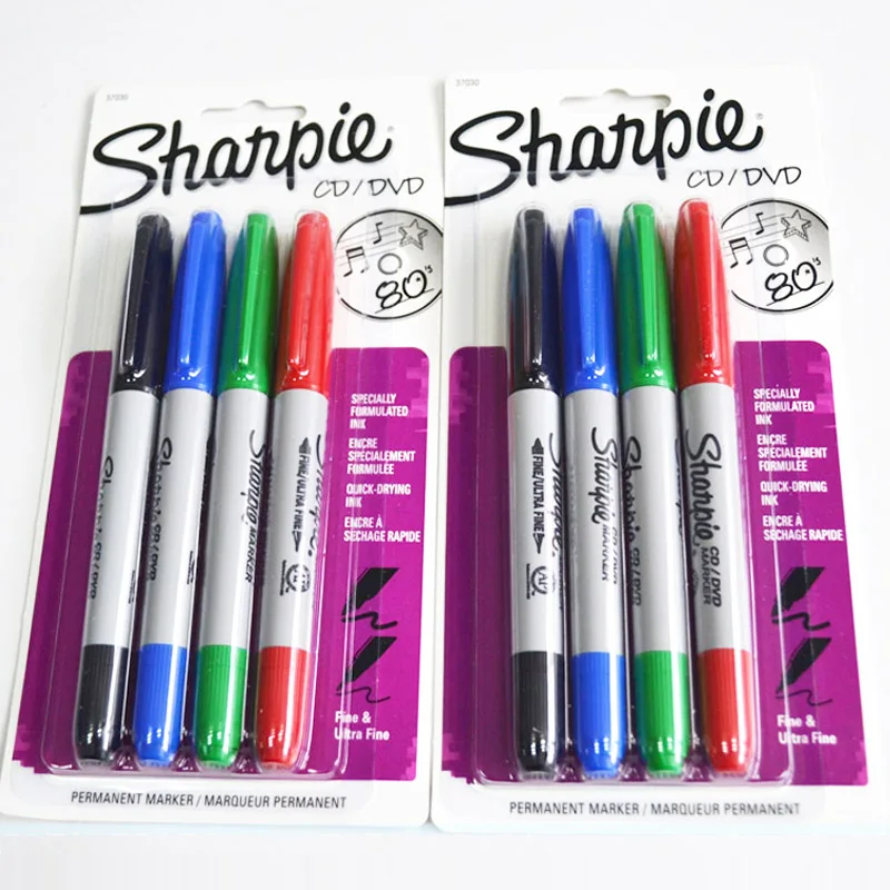 Sharpie Twin Tip CD/DVD лабораторный маркер Перманентный маркер 4 цвета 37030