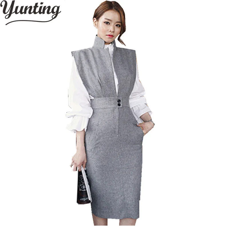 Goedkoop Vrouwen Sets Stand Kraag Crop Tops En Rok Set Sexy Lange Mouwen Trainingspak Fashion Trainingspakken Nieuwe Werk Kokerrok pak