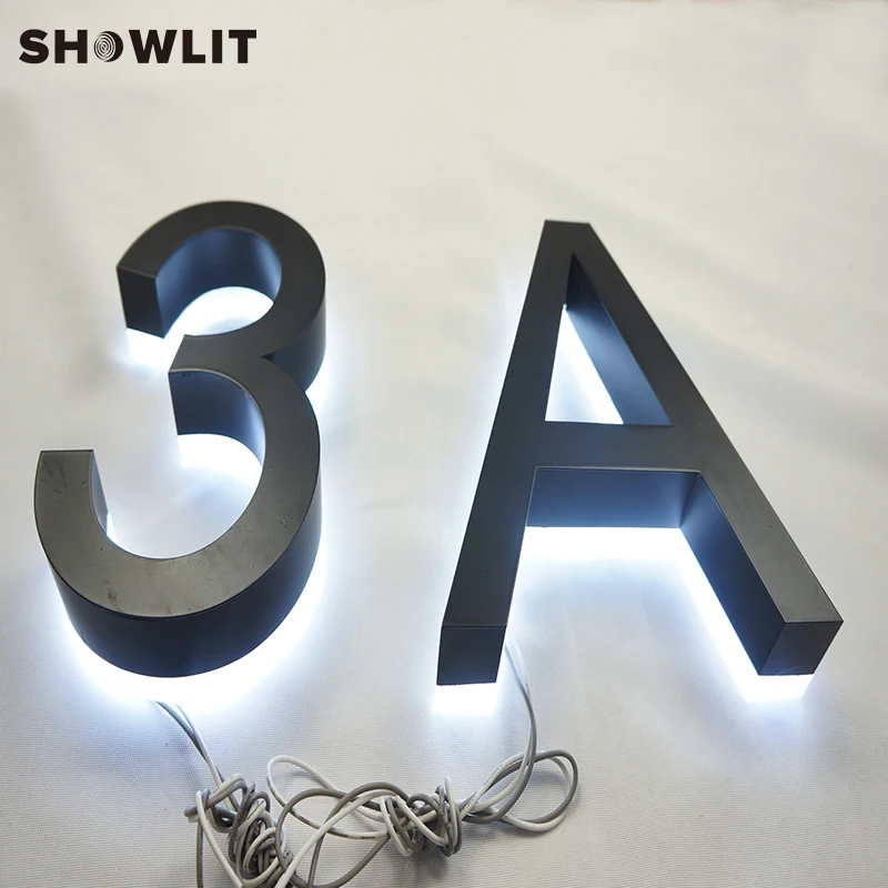 Изготовленный на заказ светодиодный номер дома знаки освещенные буквы