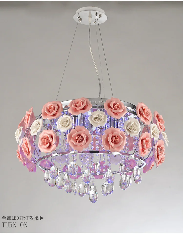 

crystal lamp sitting room the bedroom NEW Crystal Simple fashion warm LED Ceiling Lightsabsorb dome light rose flowers