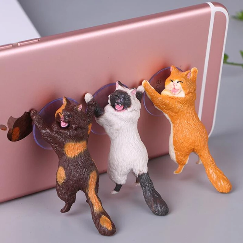 Кошка присоска животное телефон кронштейн орнамент украшение дома ПВХ Ремесло Декор DIY Прямая поставка