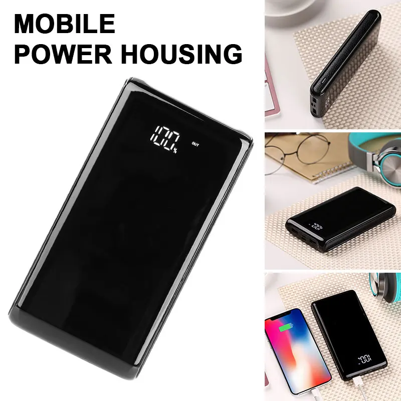 

5V 2A 2USB Interface TYPE-C 6*18650 Power Bank Battery Box Mobile Phone Charger DIY Case For iPhone xiaomi With LED Light