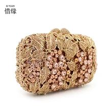 XIYUAN/брендовая расшитая кристаллами Сумочка-клатч с золотыми бриллиантами, вечерние сумки для свадьбы, вечеринки, банкета, женские сумки, свадебные стразы, шикарные сумки королевы