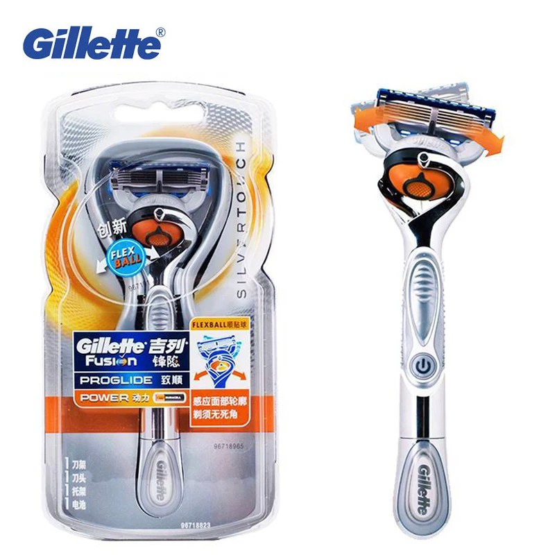 Gillette Fusion серебро Мощность ProGlide бритвой FLEXBALL бритья Лезвия для Для мужчин