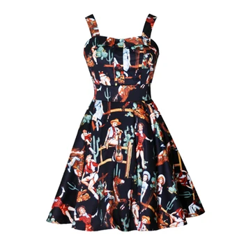 

Plus Size Women Summer 50s Pinup Dresses Rockabilly Slim Audrey Hepburn Style Sundress Flare High Waist Robe Party Dresses