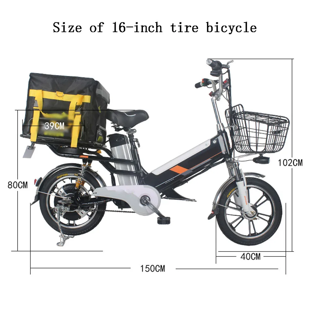 Discount E bike 48v 12A double battery 500W motor road bike 16 inch tire delivery electrical bicycle anti-theft 5