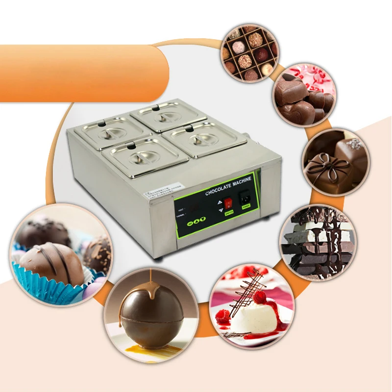 ITOP 4 Lattices With 4 Pans Digital Chocolate Melting Pot Electric Stainless Steel Chocolate Machine EU/UK/US Plug