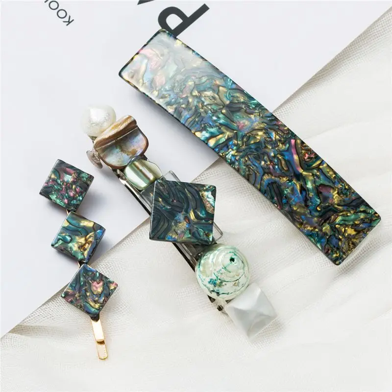 

3PCS/Set New Women Girls Vintage Acetic Acid Geometric Hair Clip Barrette Hairgrips Hair Pins Hair Clips Styling Accessories