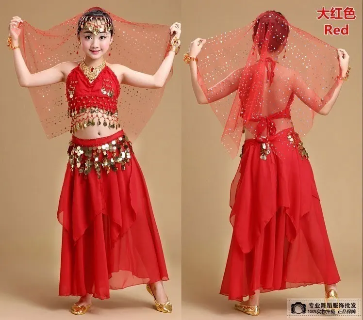 Производительность девочки танец живота Танцы костюм комплект для детей в индийском стиле Танцы ребенка Танцы девочки с Танцы одежда девушка Египет Танцы костюмы
