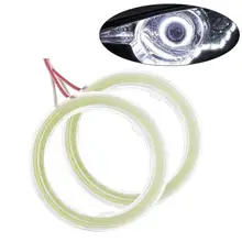 LumiParty 6000k автомобильный противотуманный светильник для мотоцикла Авто супер яркий галогенные кольца противотуманные Cob Led Ангельские Глазки головной светильник DRL светильник лампа