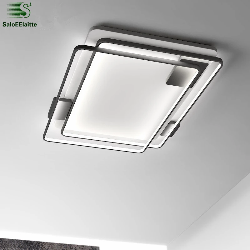 

Modern Minimalism Aluminium Rectangles Ceiling Light Dimmable Led Lustre Living Room Ceiling Lamp Remote Control Led Lamparas