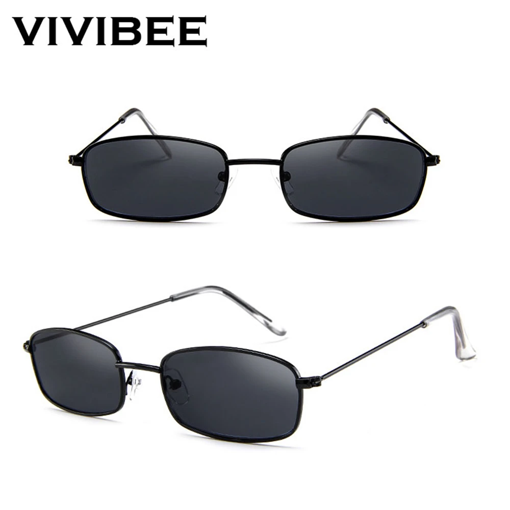 VIVIBEE Модные женские маленькие солнцезащитные очки в стиле ретро с металлической