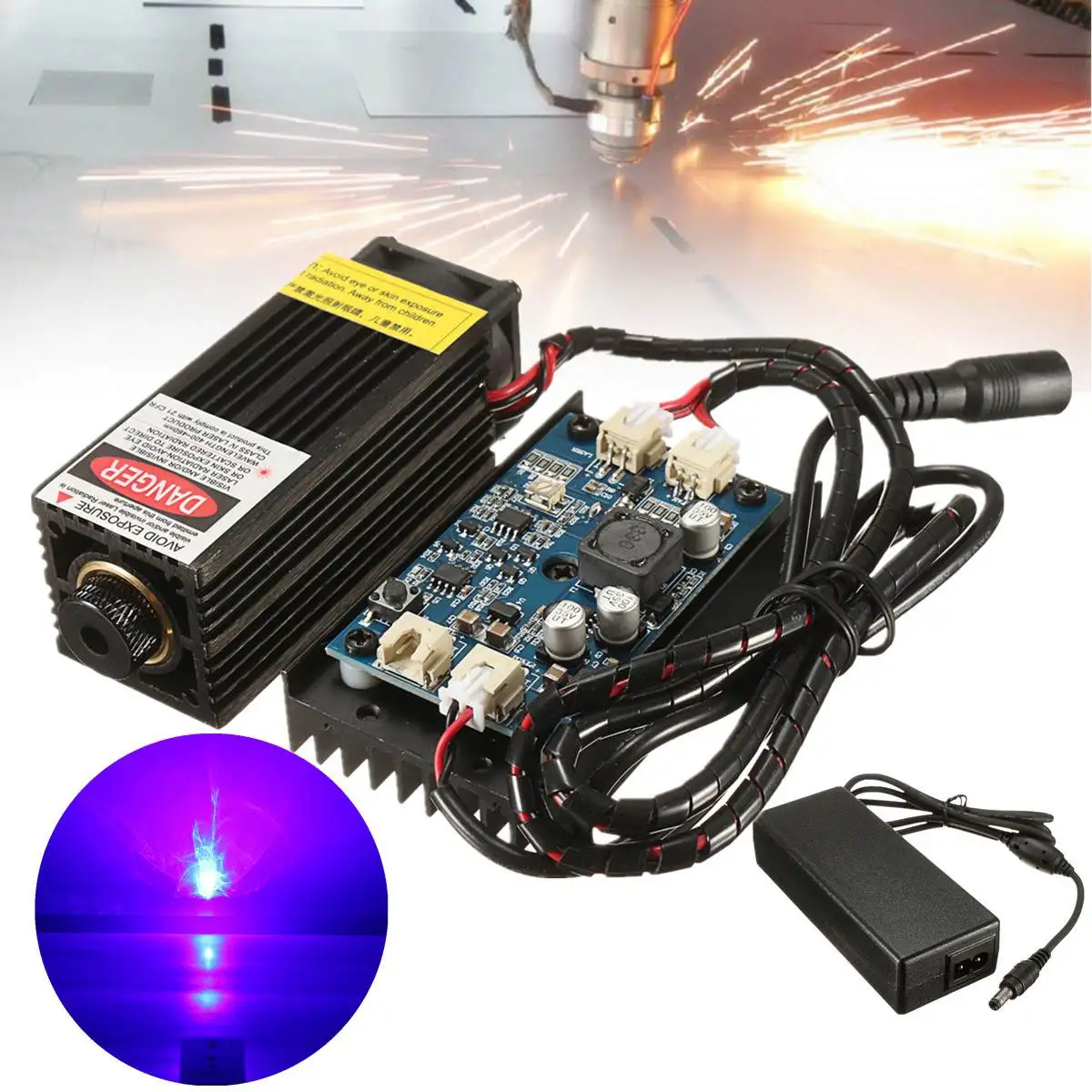

5W 5000mw 450nm Blue light Laser Head laser Module Engraver Accessory for CNC laser Carving Engraving Machine With TTL Modulatio