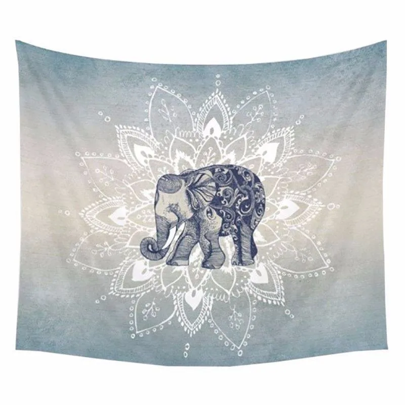 

1Ps 150x130cm Bohemia Mandala Blankets Tapestry Elephant Wall Hanging Blanket Dorm Home Decor Mandalas Beach Mat